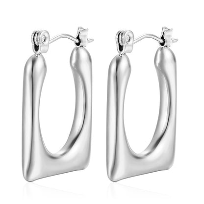 1 Pair Simple Style Classic Style Solid Color Plating Stainless Steel Gold Plated Earrings