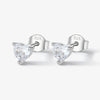 1 Pair Casual Cute Solid Color Heart Shape Plating Inlay Sterling Silver Zircon White Gold Plated Ear Studs