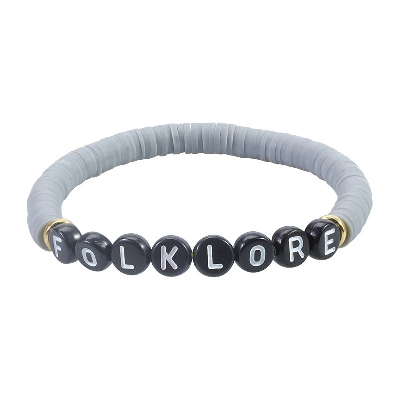 Simple Style Letter Number Soft Clay Beaded Unisex Bracelets