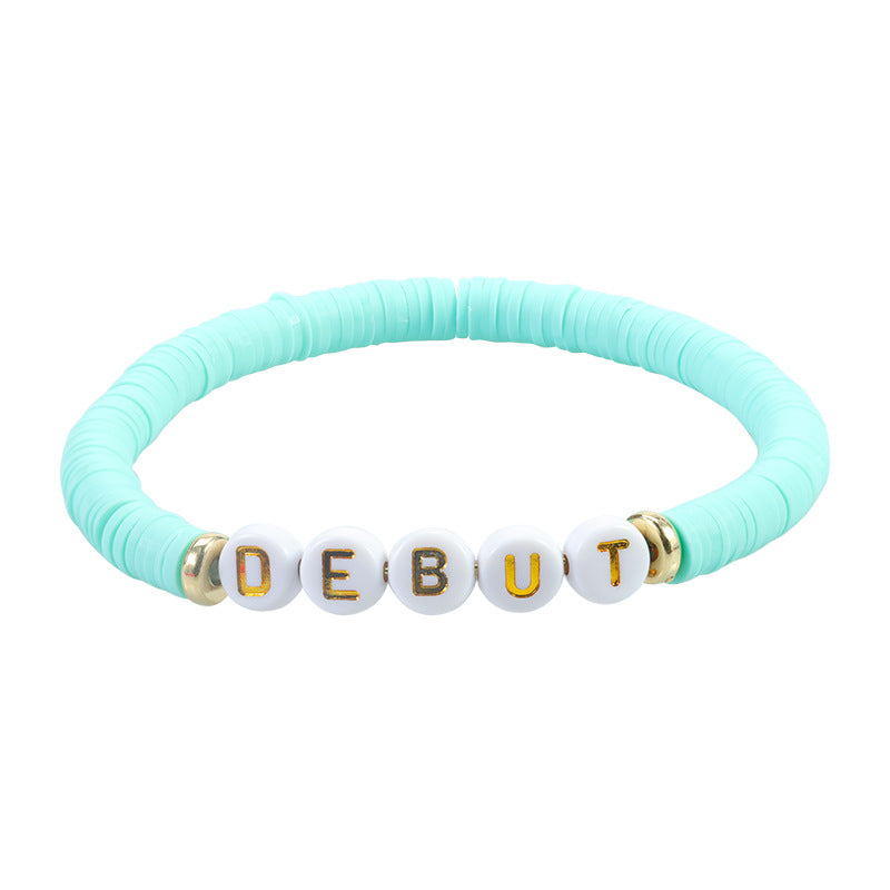 Simple Style Letter Number Soft Clay Beaded Unisex Bracelets