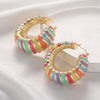 1 Pair Casual Geometric Plating Ccb Hoop Earrings