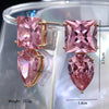 1 Pair Glam Xuping Square Water Droplets Plating Inlay Copper Alloy Artificial Gemstones 18k Gold Plated Drop Earrings