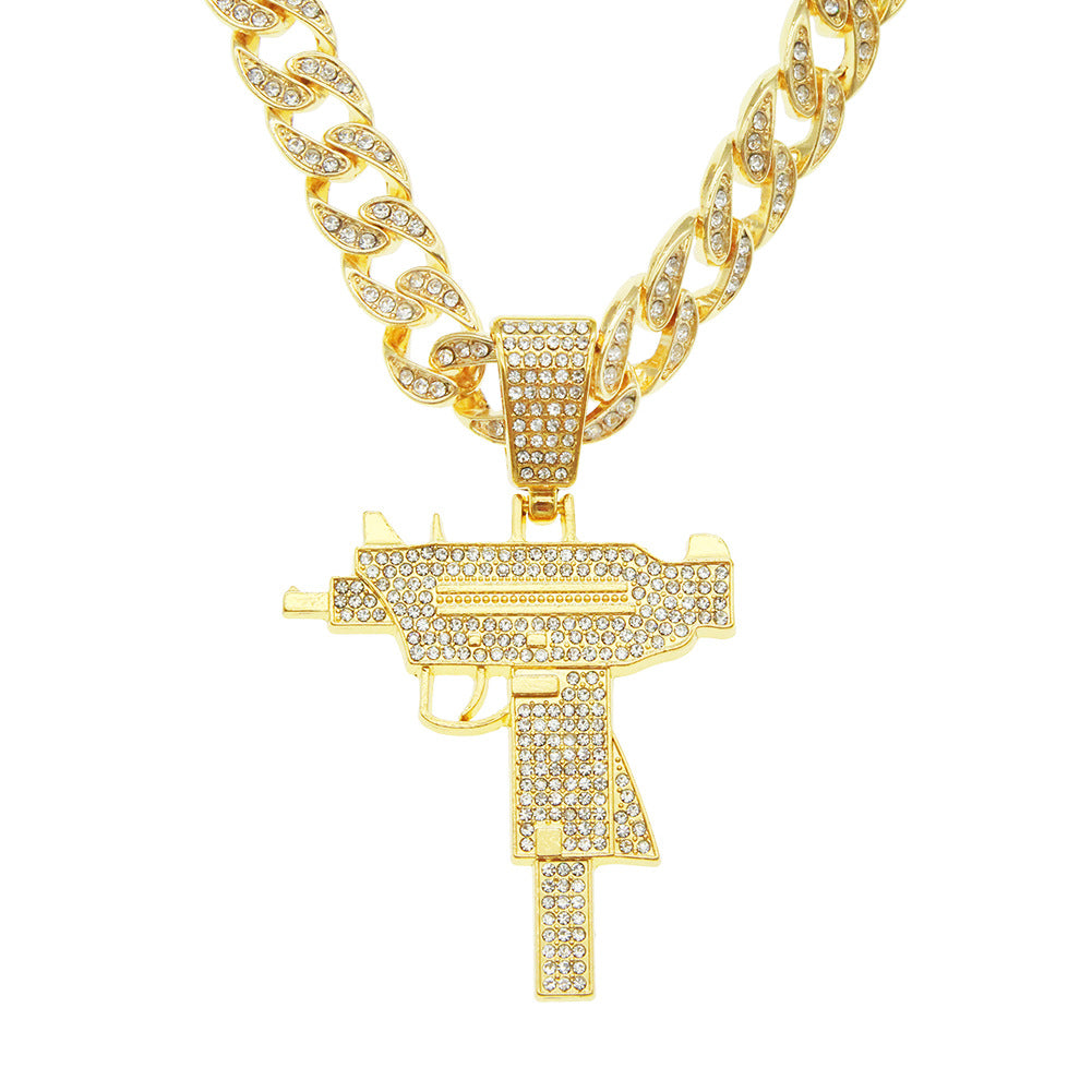 Hip-hop Solid Color Alloy Inlay Zircon Men's Pendant Necklace