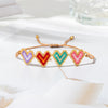 Ig Style Devil's Eye Heart Shape Arrow Glass Rope Knitting Women's Drawstring Bracelets