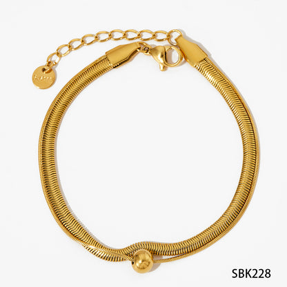 Simple Style Solid Color Stainless Steel Plating Gold Plated Bracelets Necklace