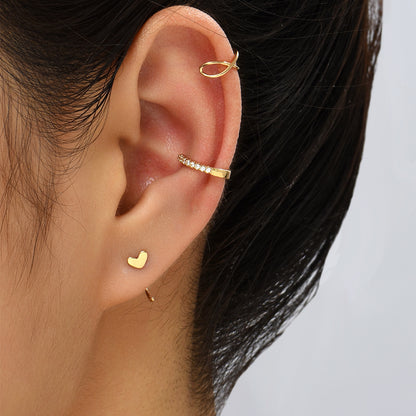 3 Pieces Simple Style Solid Color Copper Ear Cuffs