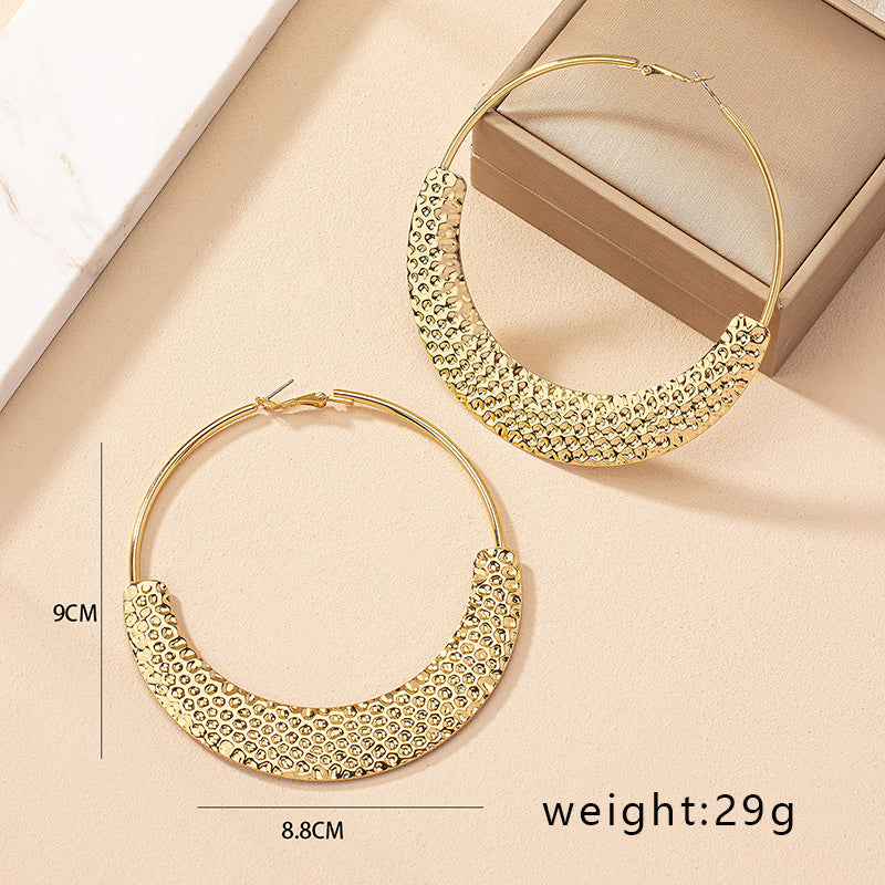 1 Pair Streetwear Circle Plating Iron Hoop Earrings