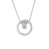 Simple Style Geometric Sterling Silver Plating Inlay Zircon Pendant Necklace