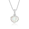 Elegant Simple Style Shell Sterling Silver Plating Inlay Shell Zircon Pendant Necklace