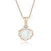 Elegant Simple Style Shell Sterling Silver Plating Inlay Shell Zircon Pendant Necklace