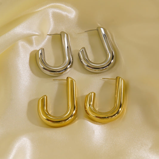 1 Pair Simple Style Solid Color Plating Titanium Steel Gold Plated Ear Studs