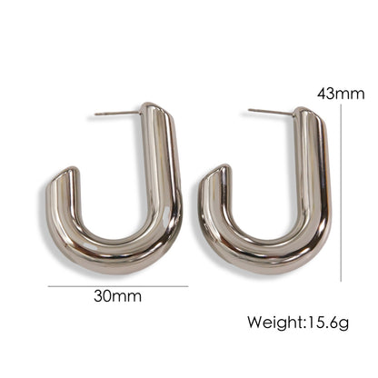 1 Pair Simple Style Solid Color Plating Titanium Steel Gold Plated Ear Studs