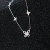 Simple Style Butterfly Sterling Silver Plating Inlay Zircon Gold Plated Silver Plated Necklace