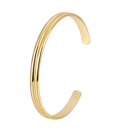 Casual Simple Style Solid Color Copper Plating Inlay Zircon 18k Gold Plated Bangle