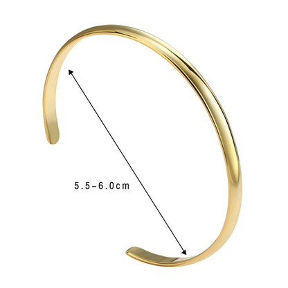 Casual Simple Style Solid Color Copper Plating Inlay Zircon 18k Gold Plated Bangle