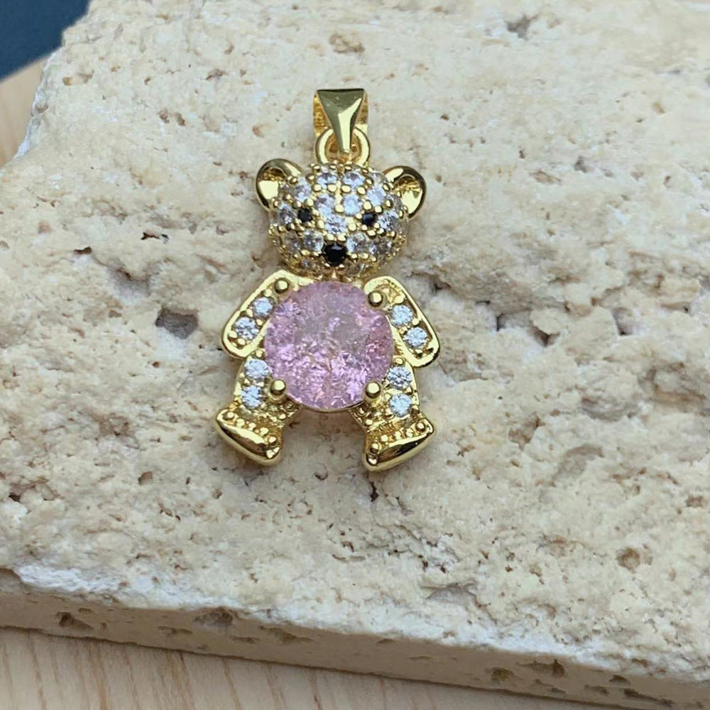 Cartoon Style Animal Copper Plating Inlay Rhinestones Charms