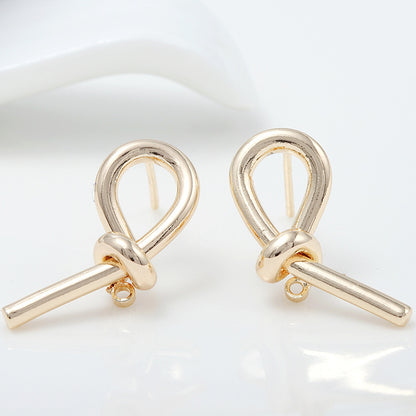 1 Pair Simple Style Commute Solid Color Plating Copper 14k Gold Plated Ear Studs