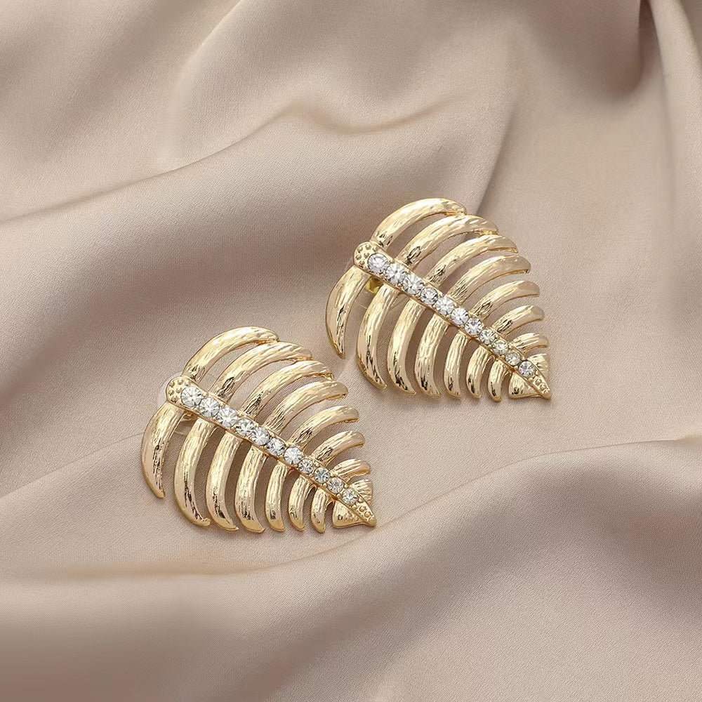 1 Pair Simple Style Solid Color Plating Inlay Alloy Artificial Rhinestones Gold Plated Ear Studs