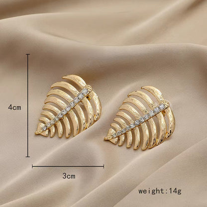 1 Pair Simple Style Solid Color Plating Inlay Alloy Artificial Rhinestones Gold Plated Ear Studs