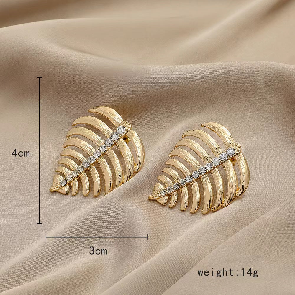 1 Pair Simple Style Solid Color Plating Inlay Alloy Artificial Rhinestones Gold Plated Ear Studs