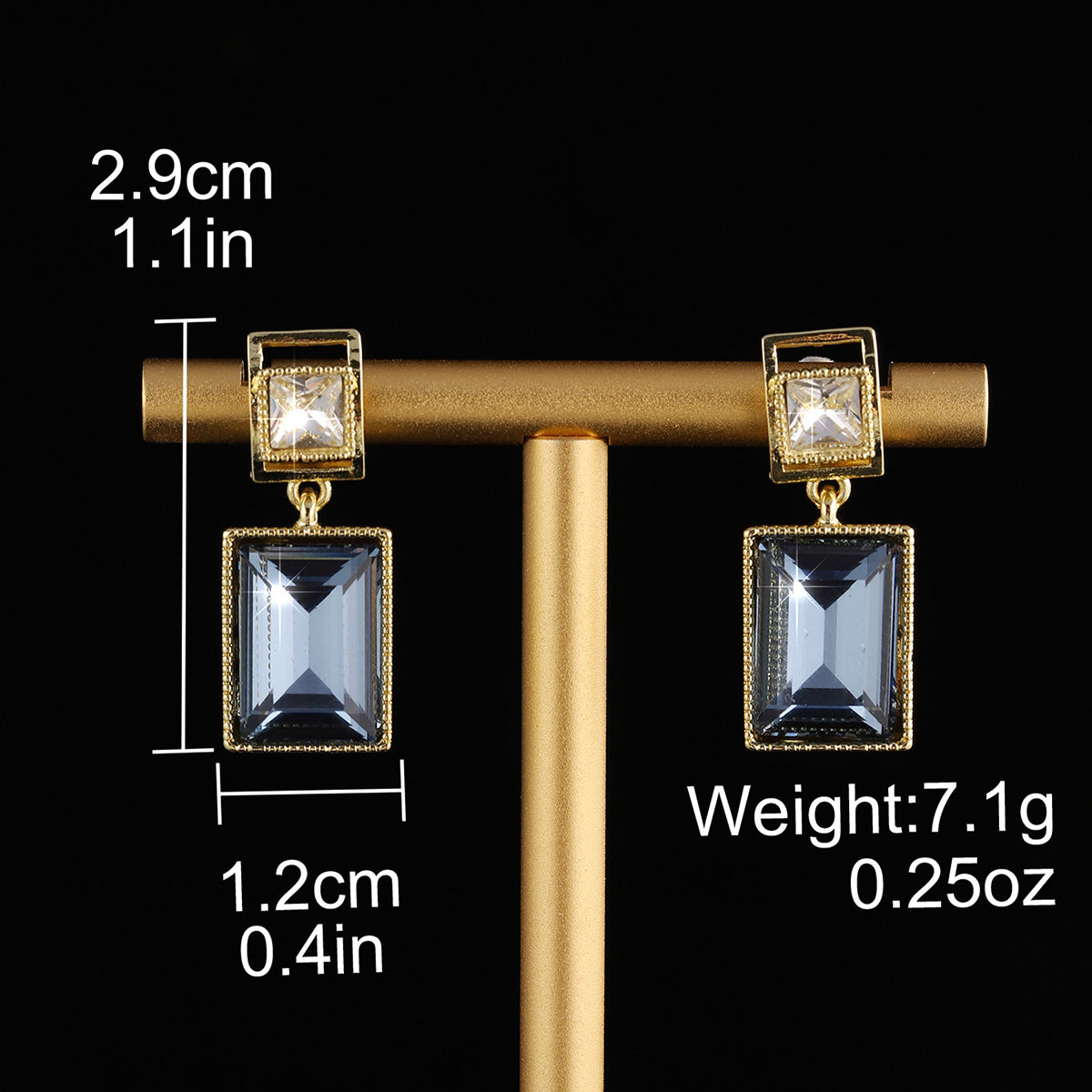 1 Pair Elegant Simple Style Solid Color Plating Inlay Copper Zircon 18k Gold Plated Drop Earrings