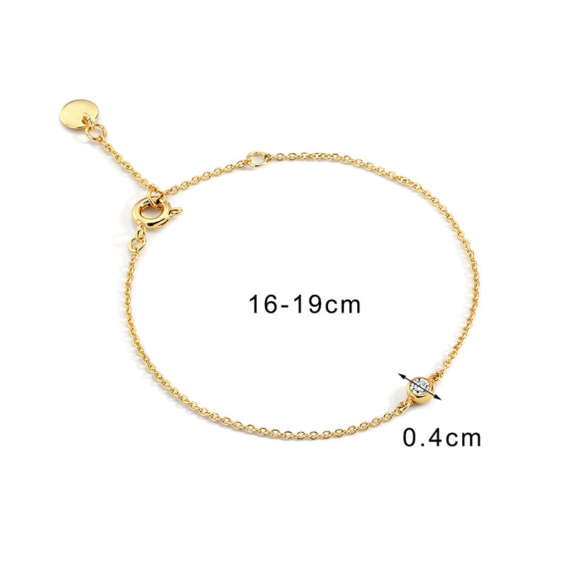 Simple Style Round Copper Plating Inlay Natural Stone Zircon 18k Gold Plated Bracelets