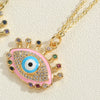 Vintage Style Simple Style Commute Eye Copper Plating Inlay Zircon 14k Gold Plated Pendant Necklace