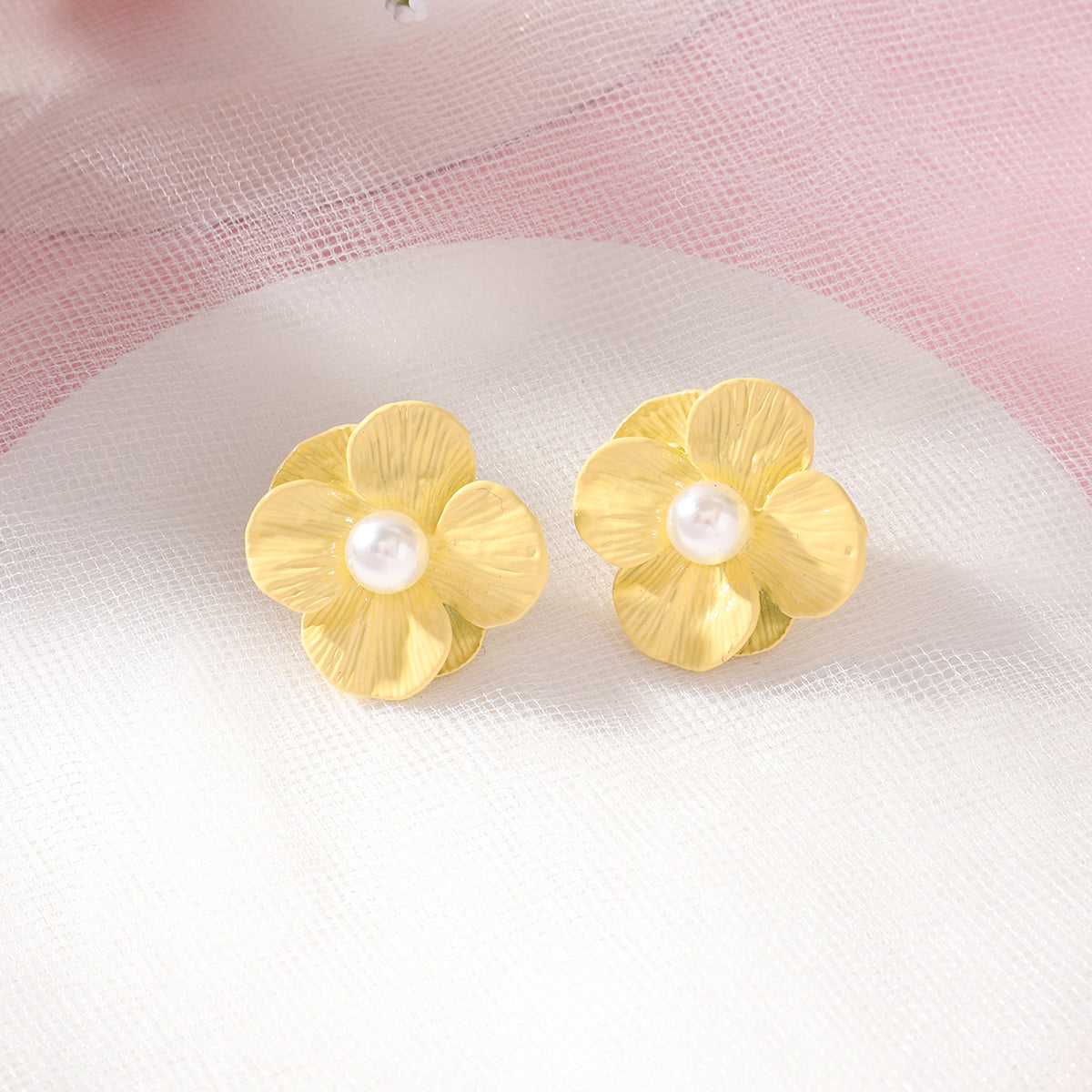 1 Pair Sweet Flower Alloy Ear Studs