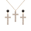 Elegant Retro Simple Style Cross Alloy Polishing Plating Inlay Rhinestones Gold Plated Women's Jewelry Set