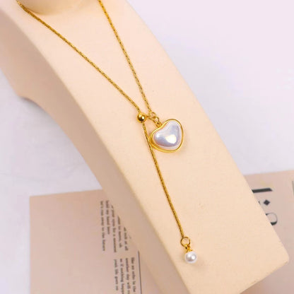 Ig Style Elegant Geometric Sterling Silver Plating Inlay Artificial Pearls Zircon Gold Plated Silver Plated Necklace