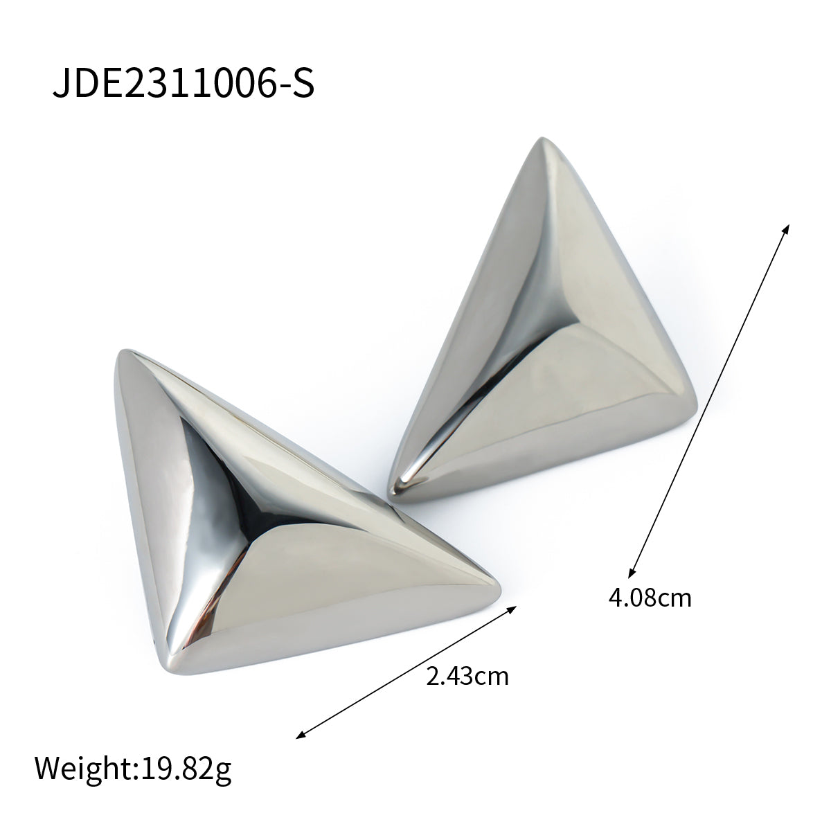 1 Pair Simple Style Classic Style Triangle Plating Stainless Steel 18K Gold Plated Ear Studs