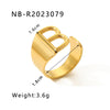 Modern Style Simple Style Letter Stainless Steel Asymmetrical Plating 18k Gold Plated Open Rings