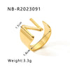 Modern Style Simple Style Letter Stainless Steel Asymmetrical Plating 18k Gold Plated Open Rings