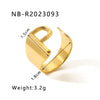 Modern Style Simple Style Letter Stainless Steel Asymmetrical Plating 18k Gold Plated Open Rings