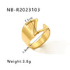 Modern Style Simple Style Letter Stainless Steel Asymmetrical Plating 18k Gold Plated Open Rings