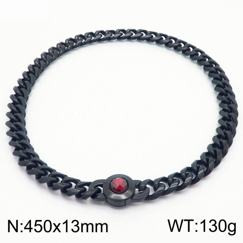 Hip-hop Simple Style Geometric Stainless Steel Polishing Inlay Glass Bracelets Necklace