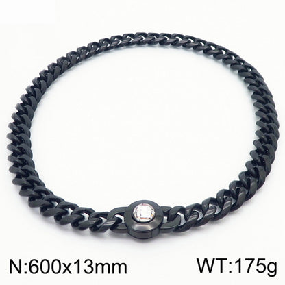 Hip-hop Simple Style Geometric Stainless Steel Polishing Inlay Glass Bracelets Necklace