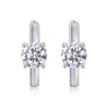 Shiny Geometric Sterling Silver Gra Plating Inlay Moissanite 18k Gold Plated Earrings