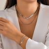 French Style Simple Style Solid Color Copper Layered Bracelets Necklace