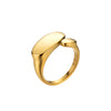 Simple Style Solid Color Titanium Steel Plating 18k Gold Plated Open Rings