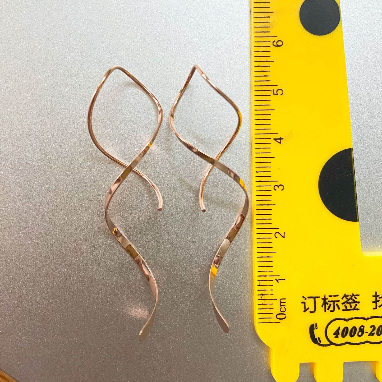 1 Pair Ig Style Simple Style Waves Copper Earrings