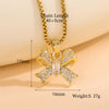 Elegant Simple Style Streetwear Heart Shape Flower Butterfly Stainless Steel Titanium Steel Plating Inlay Zircon 18k Gold Plated Pendant Necklace