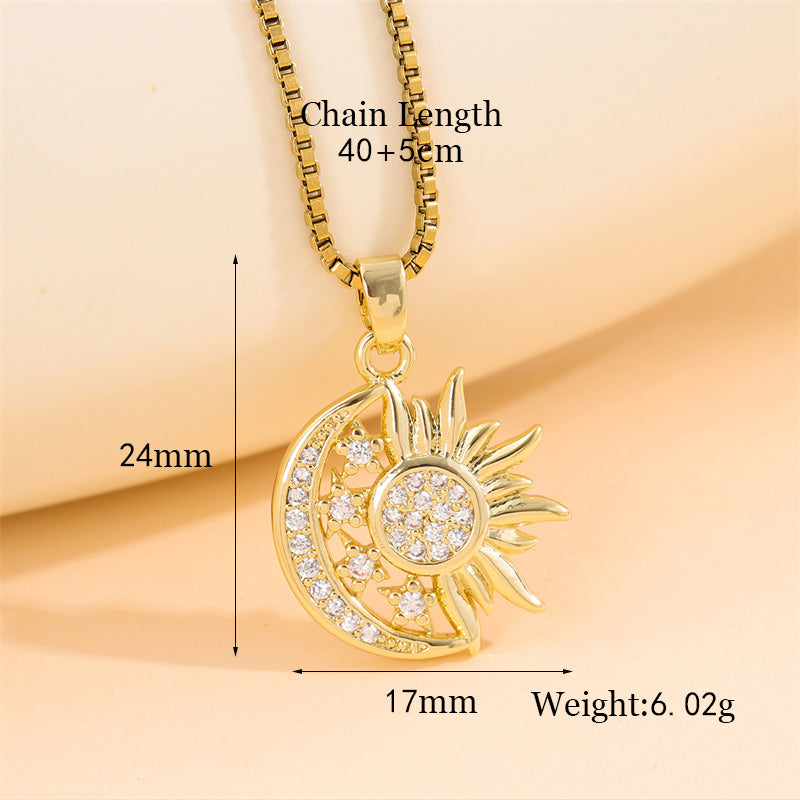 Elegant Simple Style Streetwear Heart Shape Flower Butterfly Stainless Steel Titanium Steel Plating Inlay Zircon 18k Gold Plated Pendant Necklace