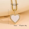 Elegant Simple Style Streetwear Heart Shape Flower Butterfly Stainless Steel Titanium Steel Plating Inlay Zircon 18k Gold Plated Pendant Necklace