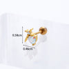 Geometric Plating Metal Artificial Gemstones Earrings Ear Studs