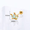 Geometric Plating Metal Artificial Gemstones Earrings Ear Studs