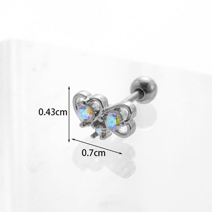 Geometric Plating Metal Artificial Gemstones Earrings Ear Studs