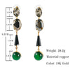 1 Pair Retro Water Droplets Plating Inlay Copper Glass Bead Glass Stone 18k Gold Plated Drop Earrings