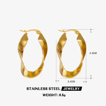 1 Pair Simple Style Irregular Plating Stainless Steel 18k Gold Plated Earrings