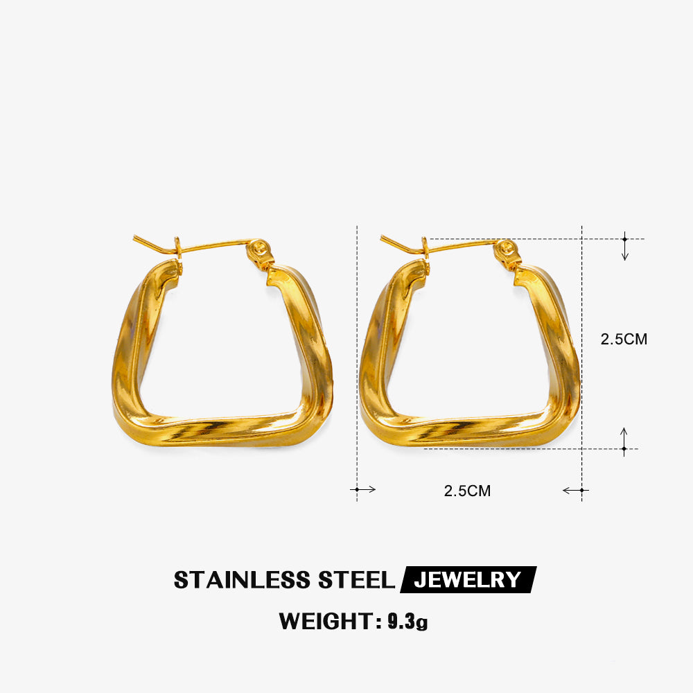 1 Pair Simple Style Irregular Plating Stainless Steel 18k Gold Plated Earrings